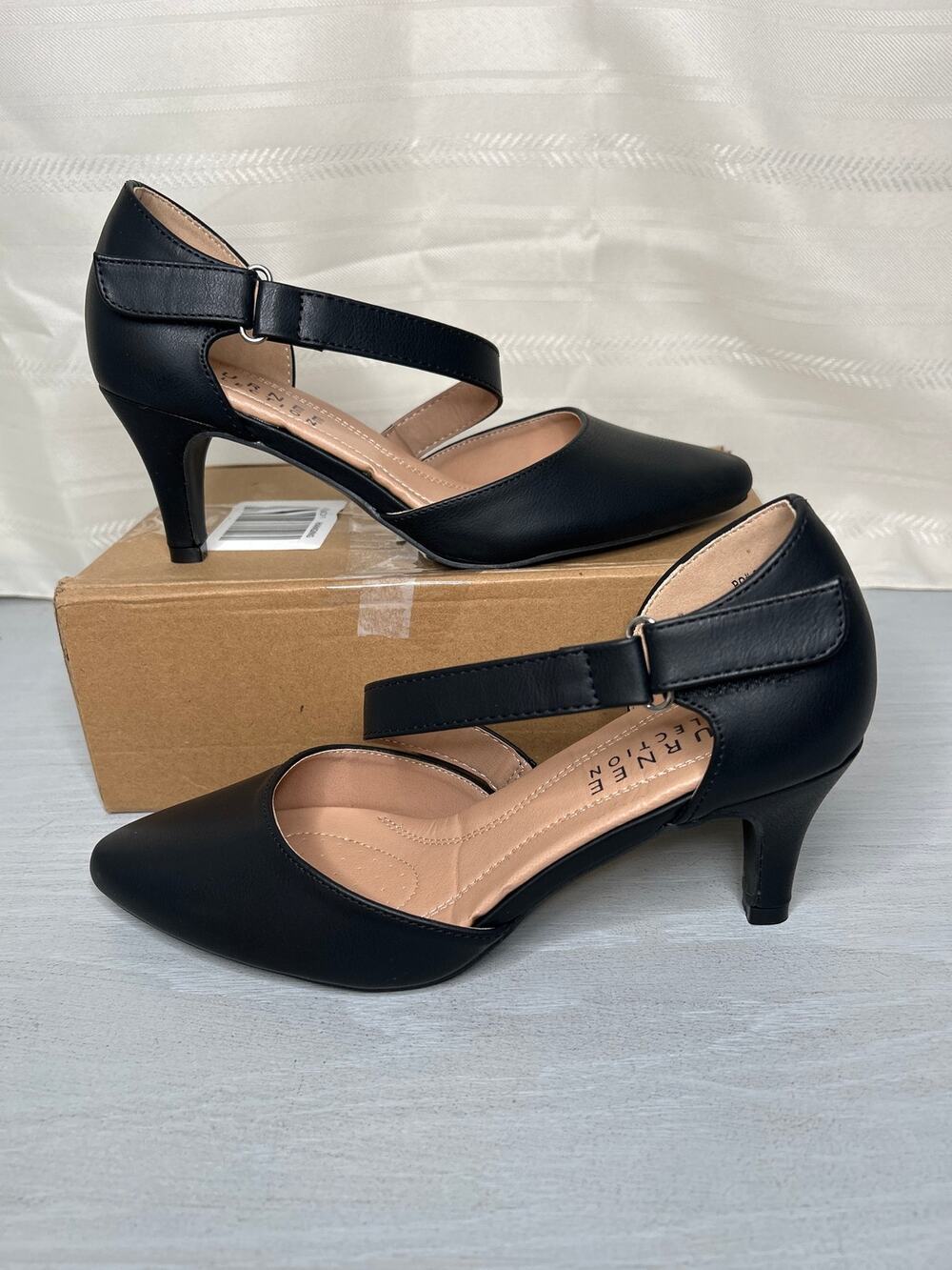 Journee Collection Tillis Pointed Toe Mid Heel Pumps Black Womens Size 8